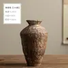 Vaso de Mesa Cerâmico Vintage Jingdezhen Jarro de Cerâmica Estilo Zen Wabi-Sabi Ornamento Arranjo de Flores Secas Peça Decorativa de Cerâmica Rústica