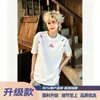 Camiseta de Manga Curta Bordada Letras Desconectadas Bipolar Tecido Pesado Gola Redonda Top Casual Versátil Estilo Básico Verão Branco