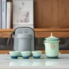 Juego de Té de Viaje Estilo Palacio Personalizado, Cerámica Creativa Conveniente de Una Tetera, Tres Tazas, Taza Rápida, Logo de Recuerdo