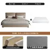 Cama de arte en piel con cabecero grande estilo nube minimalista italiano, cama matrimonial con tapicería suave segmentada, tejido de piel tecnológica, cama de boda de lujo ligero para dormitorio principal