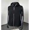 Colete Masculino de Verão Americano com Capuz e Zíper Meio, Nicho de Alta Qualidade, Bonito, Sem Mangas, Camiseta Esportiva para Fitness