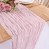 Mantel de Gasa Rosa Tela Arrugada Banderín de Mesa Tela Arrugada Boda Gasa Bali Retorcida Tela Arrugada Decoraciones para Fiesta de Cumpleaños Boda