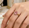 Anillo de Lujo Europeo y Americano con Zirconia de Diamante Completo, Anillo Abierto de Moda, Chapado en Oro de 18K PVD, Sensación de Alta Gama, Zirconia Grado 4A