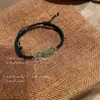 Pulseira de Corda Vermelha com Contas de Cristal Natural Haoyun Simples Ins Tecida à Mão Corda de Mão para Casal Melhor Amigo Pulseira de Cristal Morango
