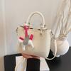 Design de Nicho de Moda 2025 Primavera Nova Bolsa Transversal de Ombro Feminina Casual Simples Textiva Moderna Bolsa Quadrada Pequena