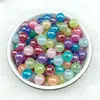 Cuentas de gel de colores mágicos AB, cuentas de burbujas, agujero recto, cuentas acrílicas de colores, serie de accesorios para joyería DIY de cuentas de burbujas