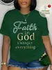 Camiseta Feminina Estampada de Verão Simples Casual Solta Top