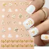 Redanco5D Embutido Popular Ouro e Prata Adesivos para Unhas Árvore de Natal Floco de Neve Adesivos Estéreo para Unhas Dr1568