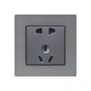 Tomada de Interruptor de Alumínio Escovado Tipo 86 146 para Comércio Exterior com Duas Portas USB Estilo Europeu Padrão Francês Estilo Britânico com Tomada Dupla USB