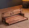 Estante de Almacenamiento para Juego de Té Nogal Norteamericano Estante de Exhibición de Doble Capa Madera Maciza Estante Escurridor para Tetera y Tazas de Té Almacenamiento de Juego de Té