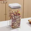 Latas Selladas para Granos, Almacenamiento de Cocina, Latas de Plástico Transparente de Grado Alimenticio, Cajas, Snacks, Productos Secos, Latas de Almacenamiento de Té