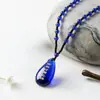 Collar de Gota de Agua Buda Amitabha Namu Cristal de Vidrio de Siete Colores Colgante de Buda Colgante Budista Unisex Al por Mayor