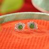 Joyería Yuebao Plata Esterlina S925 Jade Hetian Jaspe Estilo Vintage Aretes Filigrana Calada Auspiciosa Joyería de Plata