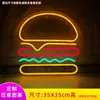 Tienda de té con leche Luz de neón LED Bar de moda KTV Cafetería Cartel luminoso decorativo de hamburguesa Set hecho a medida