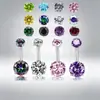 Joyería para Piercing de Ombligo de Acero Inoxidable Más Vendida de Amazon con Circonita de Colores y Gemas de Doble Cabeza para Mujeres