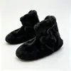 Pantuflas de Algodón Peludo de Caña Alta para Otoño e Invierno para Mujer, Talón Cubierto, Uso en Interiores del Hogar, Calientes con Terciopelo Plus, Suela Suave, Antideslizantes, Botines de Algodón Postparto