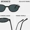 Óculos de Sol Oval Vintage Raine para Homens e Mulheres Estilo Coreano Artístico Nerd Simples Sem Maquiagem Proteção Solar Óculos de Sol
