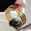 Adecuado para Correa de Muñeca para Apple Watch Iwatch45678/Se Generación Reloj Inteligente con Aceite de Perla Correa Metálica