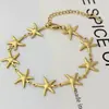 Pulsera Geométrica Simple de Acero Inoxidable 18K Color Duradero de Venta Caliente Transfronteriza, Accesorios de Joyería con Forma de Corazón de Concha y Estrella de Mar al por Mayor