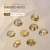 Celebridad en línea popular otoño e invierno Maillard K9 Marrón amarillo corazón torcido con forma de corazón punta inferior diamante uña zirconita decoraciones para uñas