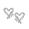 Versión coreana de pendientes irregulares de amor huecos de nicho personalidad moda regalo de confesión de San Valentín de alta gama pendientes pequeños