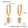 Aretes de Zirconia con Temperamento de Diamante Completo Rueda de la Fortuna Exquisitos de Nicho Versátiles Acero de Titanio Chapado en Oro Aretes que No se Desvanecen