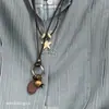 Colar Estrela Japonês Feito à Mão Mint Boy para Homens e Mulheres Pingente Estilo Chinês Vintage Versátil Boêmio Camadas