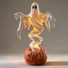 Nueva Lámpara de Jardín de Calabaza Fantasma Giratoria Lámpara de Jardín de Calabaza Fantasma Giratoria