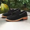 AH01 Sapatos Masculinos Nova Moda Outono Elegantes e Estilosos Slip-On com Franja Bico Fino Antiderrapante Couro Estilo Britânico