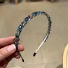 Diadema de Flor de Cuatro Hojas de Cristal para Mujer Diadema Mori Hecha a Mano de Alta Gama Tocado para Salir Estilo Hada Celebridad de Internet Nuevo 2025