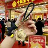 Llavero Flor de Dinero de Oro Puro 999, Colgante de Bolsa de Oro, Adorno para Cadena de Teléfono, Regalo Promocional del Día de la Madre