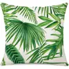 Novedades Primavera y Verano Productos para el Hogar Transfronterizos Funda de Almohada de Lino con Hojas Funda de Almohada Caliente de Amazon Funda de Almohada Lumbar Venta al por Mayor