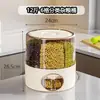 Cubo de Almacenamiento de Granos, Grado Alimenticio, Giratorio, Sellado, a Prueba de Insectos, a Prueba de Humedad, Contenedor de Arroz Compartimentado para el Hogar, Tarro de Almacenamiento de Granos