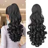 Perucas femininas europeias e americanas, cabelo longo cacheado fofo e realista, cachos romanos, tranças de rabo de cavalo com cordão, atacado do fabricante de perucas de Xuchang