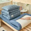 Conjunto de cama puro algodão de três peças para estudantes universitários, lençol de cama 100% algodão, capa de edredom, protetor de colchão, roupa de cama de solteiro para dormitório