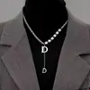 2025 Nuevo de Gama Alta Diseño de Mano de Obra Pesada con Letra D Cadena Gruesa Cadena para Suéter Personalidad Moda Lujo Ligero Versátil Collar