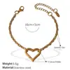 Colar Coração Vazado Francês Mais Vendido Aço Inoxidável Banhado a Ouro Real 18K Pulseira Simples Elegante Estilo Ins Transfronteiriço
