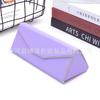 Suministro de caja de gafas plegable triangular, portátil, de cuero, para guardar gafas de sol, para hombres y mujeres, hecha a mano, fabricantes de cajas de gafas.