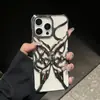 Borboleta Recortada Dissipadora de Calor Galvanizada 3D Côncava e Convexa Estéreo Adequada para Apple 1615Promax Cor Pura Samsung S25 Proteção