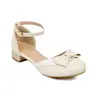 Zapatos para Niños Sandalias Talla Tacón Grueso Borde Zapatos Infantiles Talla 432024 Bajos Nuevos 28 Moño Hueco Comercio Exterior Mujer