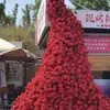 Arreglo de Flores Artificiales de Rosa de 3 Cabezas para Decoración de Pared de Flores para Exteriores, Material de Flores de Cascada de Rosas, Arreglo de Flores para Pasillo de Boda, Venta al por Mayor desde el Fabricante
