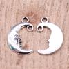 Colgante Conector Luna Plateada Antigua Popular Transfronterizo Material DIY 18x12mm Peso Individual alrededor de 0.89g
