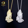 Europa e Estados Unidos conjunto completo de cobre hip hop diamante 5A zircão cinco pingente de personalidade colar de jóias pode passar por uma única corrente de pedra