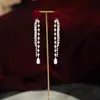 Outono e inverno de 2025 brincos da sorte com laço de flocado vermelho brincos festivos de Ano Novo design de nicho joias de ouvido