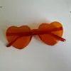 Gafas de Sol Corazón Color Gelatina Mejoradas HD Europeas y Americanas Sin Marco Una Pieza Gafas Marinas Gafas de Amor Engrosadas