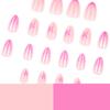 Uñas Postizas Portátiles Sweet Star Manicura Simple Francesa Rosa Palo Uñas Cortas Almendradas Uñas Postizas Portátiles Venta al Mayoreo