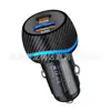 Nuevo cargador de coche rápido para teléfono móvil de 60W con luz PD30W de carga superrápida USB30W puerto dual