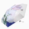 Mini Guarda-chuva de Bolso Estilo Pintura a Óleo Estilo Chinês Novo, Compacto e Portátil, Abertura Manual, Proteção Solar, Proteção UV, Uso Duplo para Sol e Chuva, Guarda-chuva Promocional