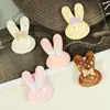 Accesorios infantiles semiacabados de felpa con lentejuelas de cabeza de conejo para DIY, tela de lazo, aplique de conejo, accesorios de decoración para zapatos y sombreros