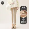 Pantalones Tiburón de Lana de Alpaca Blanca para Mujer Petite con Forro Polar 2024 Nueva Ropa de Abrigo de Invierno Yoga Barbie Leggings de Ocho Puntos